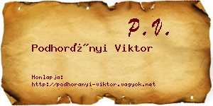 Podhorányi Viktor névjegykártya